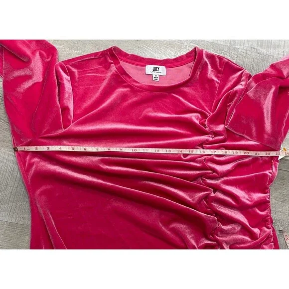 Juicy Couture Long Sleeve Valentines Velour Bodycon Pink Dress size 3x 3xl Plus - Picture 6 of 8
